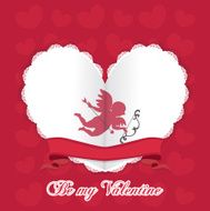 Be my valentine card with cupid N2