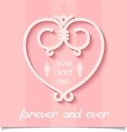 Pink ornaments heart lines a symbol of love