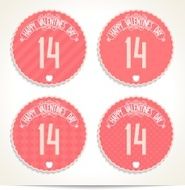 Festive Happy Valentine&#039;s Day labels