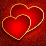 Valentine&#039;s background with two red hearts N2