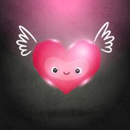 Happy Valentines day card with cute heart