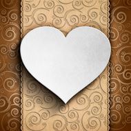 Valentine&#039;s Day card - heart on patterned background