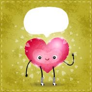 Happy Valentines day card with cute heart N2