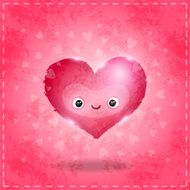 Happy Valentines day card with cute heart N4
