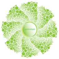 flower circle design isolate green lace ornament place for text