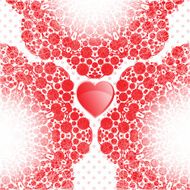 happy valentines day cards flower round lace ornaments hearts red N3