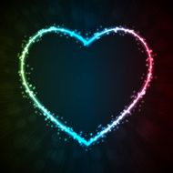 Background with glowing heart-shape