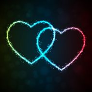Background with glowing heart-shape N2