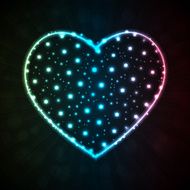 Background with glowing heart-shape N3