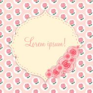 Cute Frame with Rose Flowers Vector Illustration N2