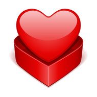 Open gift heart Valentine&#039;s day N7