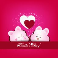 greeting card with two hearts emotions