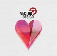 Vector 3d glossy heart background