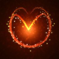burning heart with sparkles N2