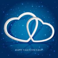 Hearts on blue background
