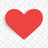 Beautiful white heart on a red background