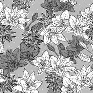 Seamless floral background with bird N3
