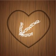 Vector wooden heart