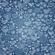 Denim background with hearts pattern N2