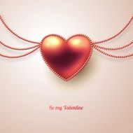 Valentine&#039;s Day greeting card with glossy pink heart N2