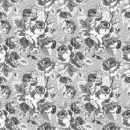 Gray vintage seamless pattern with garden roses
