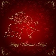 Cupid on red background N2