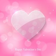 Glass Heart on Pink Bokeh Background