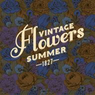 Vintage background with lush flowers N2