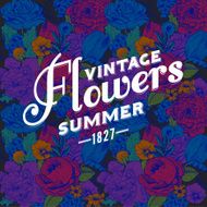 Seamless vintage pattern with colorful lush colors