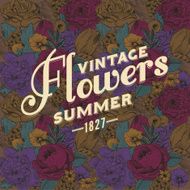 Vintage background with lush flowers N3