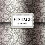 Silver vintage card with garden roses