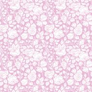 Pink vintage seamless pattern with garden roses