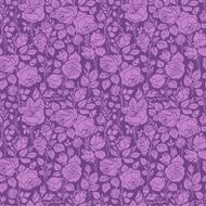 Purple vintage seamless pattern with garden roses