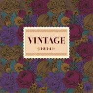 Vintage postcard with lush flowers