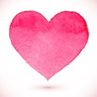 watercolor painted pink heart N4