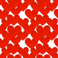Red vector paper hearts at white background