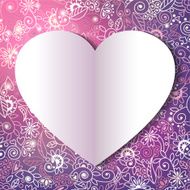 Romantic background with floral ornament and hearts