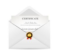 Valentine`s Day Card with Envelope and Heart Vector Illustration