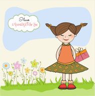 excited young girl she hide a special gift