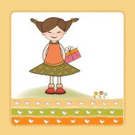 excited young girl she hide a special gift N3