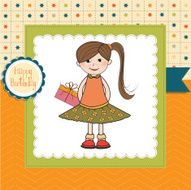 excited young girl she hide a special gift N6