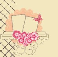 Floral scrapbook card with butterfly vector illustration N5