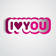 Paper letters with heart - I love you