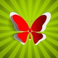 Greeting card with paper butterfly -