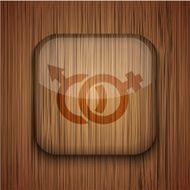 Vector wooden app icon Eps10 N6