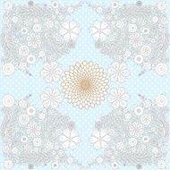Modern invitation card on polka dot background with flowers