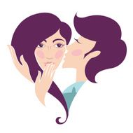Kissing boy and girl Heart shape