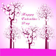 Happy Valentine&#039;s Day lettering Greeting Card on pink background N4