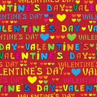 text Valentines Day seamless pattern