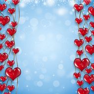 Red Hearts on Golden Chain